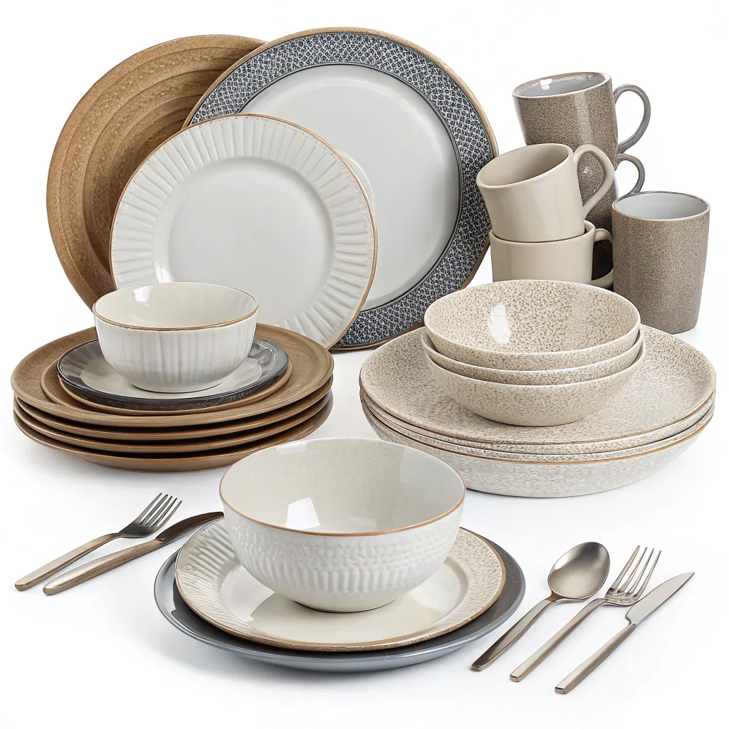 Variety of dinnerware types